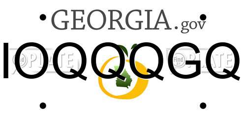 IOQQQGQ Georgia License Plate