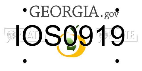 IOS0919 Georgia License Plate
