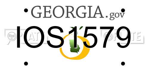 IOS1579 Georgia License Plate