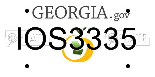 IOS3335 Georgia License Plate