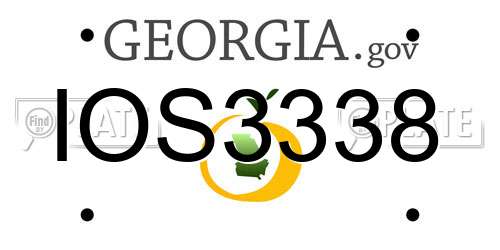 IOS3338 Georgia License Plate