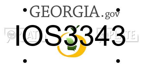 IOS3343 Georgia License Plate