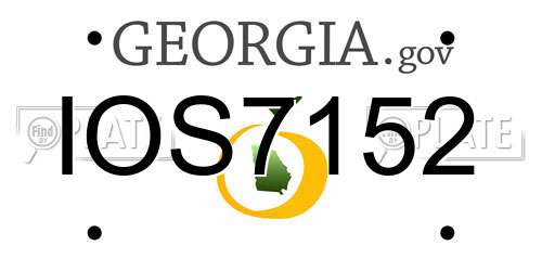 IOS7152 Georgia License Plate