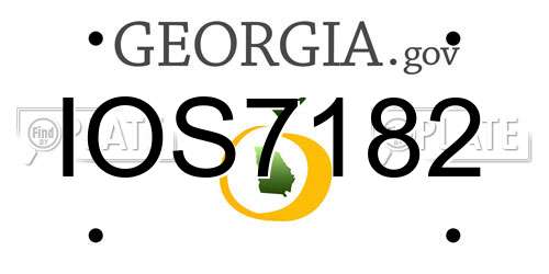 IOS7182 Georgia License Plate