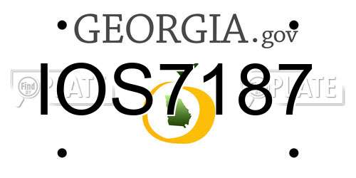 IOS7187 Georgia License Plate