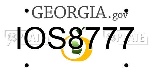IOS8777 Georgia License Plate