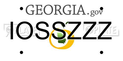 IOSSZZZ Georgia License Plate