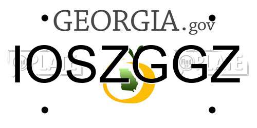 IOSZGGZ Georgia License Plate