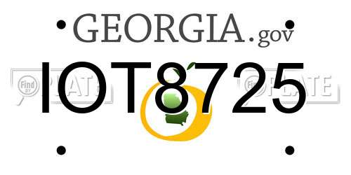 IOT8725 Georgia License Plate