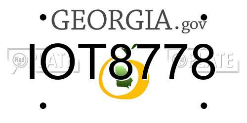 IOT8778 Georgia License Plate