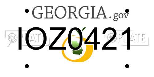 IOZ0421 Georgia License Plate