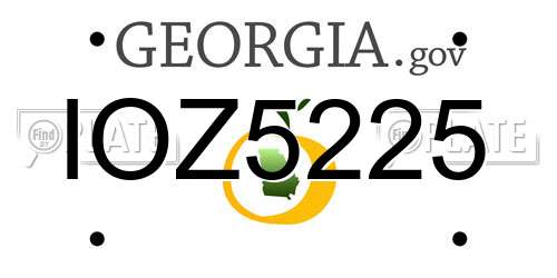 IOZ5225 Georgia License Plate