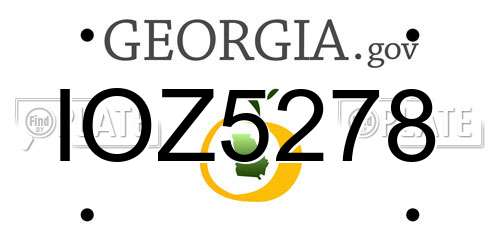IOZ5278 Georgia License Plate