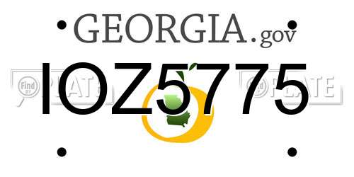 IOZ5775 Georgia License Plate
