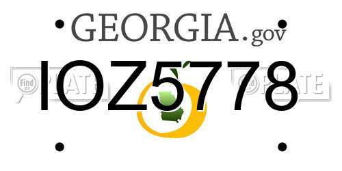 IOZ5778 Georgia License Plate