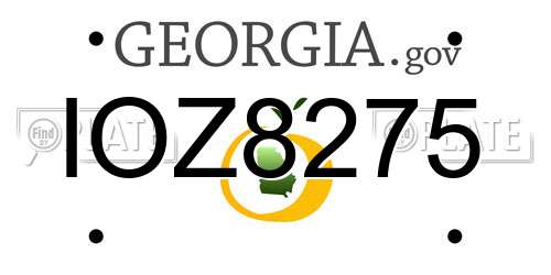 IOZ8275 Georgia License Plate