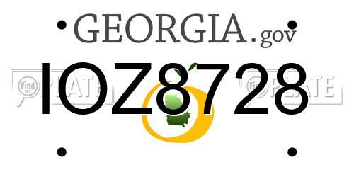 IOZ8728 Georgia License Plate