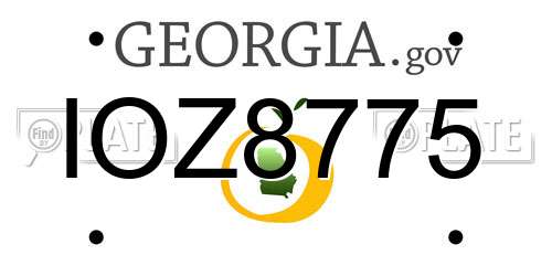 IOZ8775 Georgia License Plate