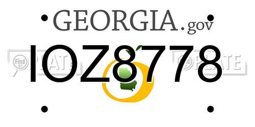 IOZ8778 Georgia License Plate