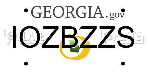 IOZBZZS Georgia License Plate