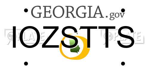 IOZSTTS Georgia License Plate