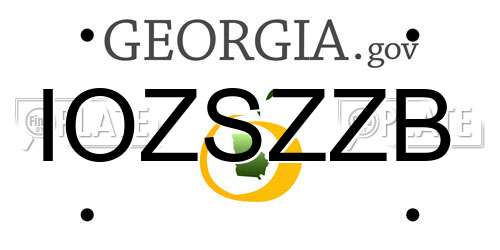 IOZSZZB Georgia License Plate