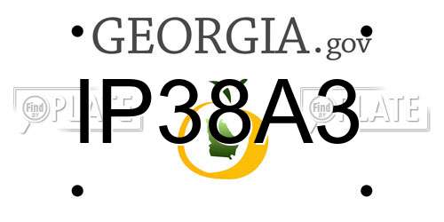 IP38A3 Georgia License Plate