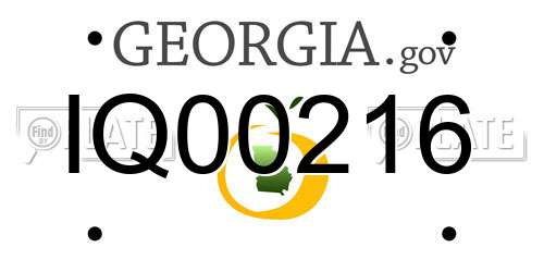 IQ00216 Georgia License Plate