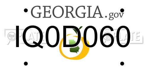 IQ0D060 Georgia License Plate