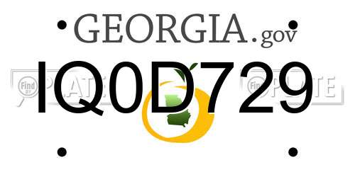 IQ0D729 Georgia License Plate