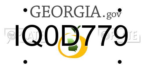 IQ0D779 Georgia License Plate