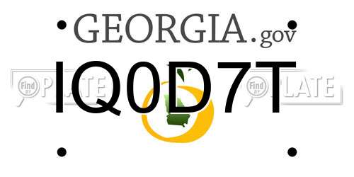 IQ0D7T Georgia License Plate