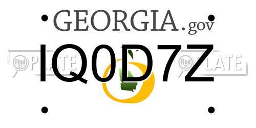 IQ0D7Z Georgia License Plate