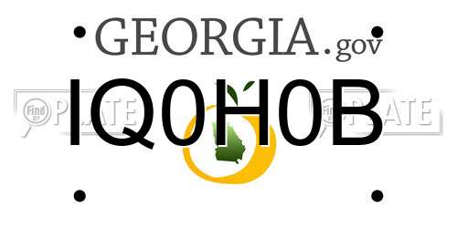 IQ0H0B Georgia License Plate