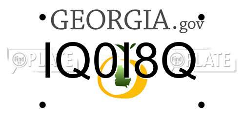 IQ0I8Q Georgia License Plate
