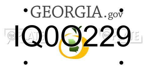 IQ0O229 Georgia License Plate