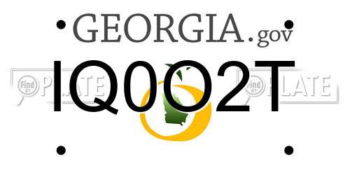 IQ0O2T Georgia License Plate