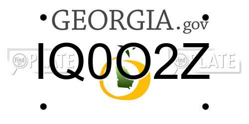 IQ0O2Z Georgia License Plate