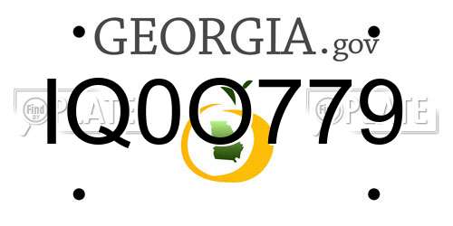 IQ0O779 Georgia License Plate