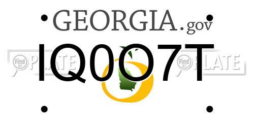 IQ0O7T Georgia License Plate