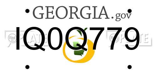 IQ0Q779 Georgia License Plate