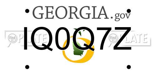 IQ0Q7Z Georgia License Plate