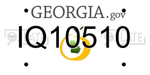 IQ10510 Georgia License Plate