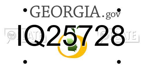 IQ25728 Georgia License Plate