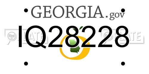 IQ28228 Georgia License Plate