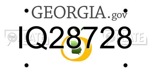 IQ28728 Georgia License Plate