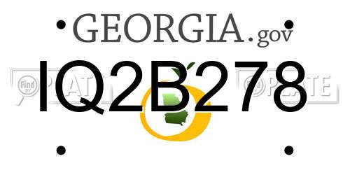 IQ2B278 Georgia License Plate