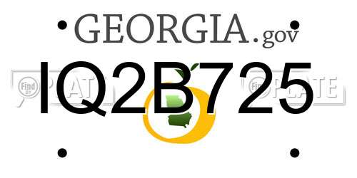IQ2B725 Georgia License Plate