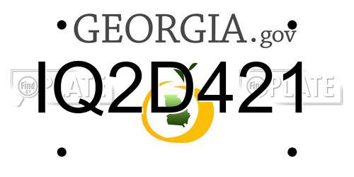 IQ2D421 Georgia License Plate