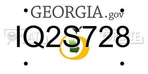 IQ2S728 Georgia License Plate